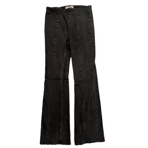 We The Free People Flare‎ Jean Size 26 Black Denim Bell Bottom Stretch Pull On